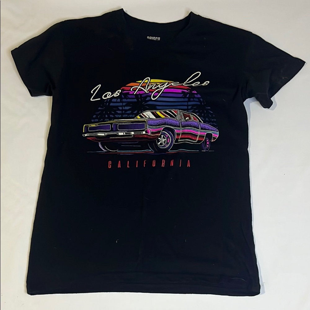 Black Graphic T-Shirt with Car Design